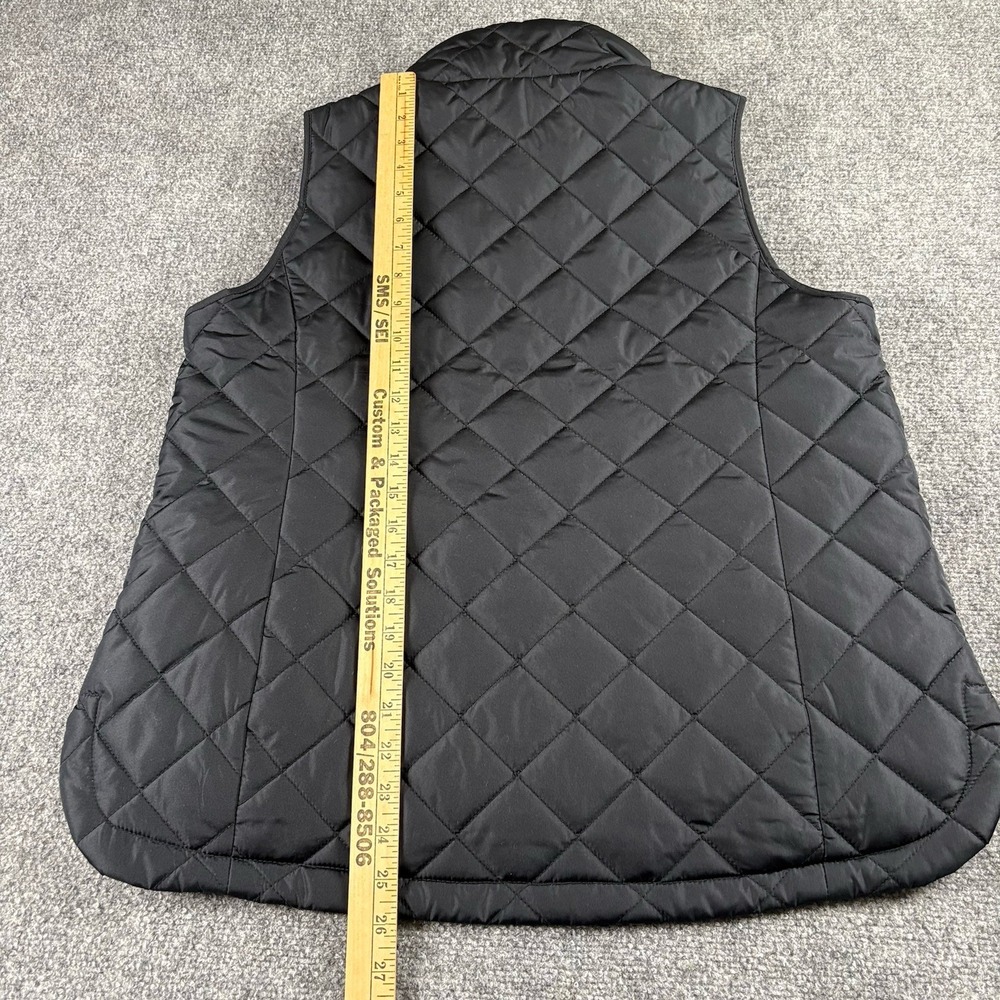 Lands' End Vest Women M/P 10-12 Black Quilted Insulated Preppy Classic Outdoor - Picture 8 of 11